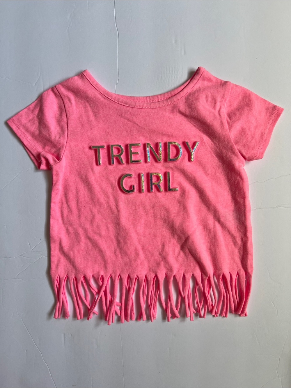 Garanimals Pink Fringe Tee with Metallic 'TRENDY GIRL'